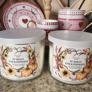 NWT Bath & Body Works "Pumpkin Snickerdoodle" 3-wick Candle Bundle of 2
